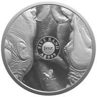 Südafrika 5 Rand Big Five III Nashorn 2025 1 Oz Silber Rückseite
