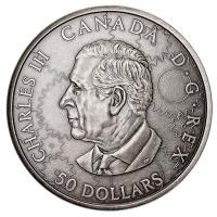 Kanada 50 CAD Eine skurile Geschichte: Dampflokomotive (Steam Locomotive) 3 Oz Silber Antik Finish Rückseite