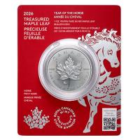 Kanada - 5 CAD Treasured Maple Leaf Year of the Horse 2026 - 1 Oz Silber