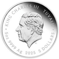 Tuvalu 5 TVD 12 Baby Tierkreiszeichen Lunar 2025 5 Oz Silber PP Color Rückseite