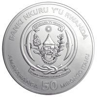 Ruanda 50 RWF African Ounce 15 Jahre Berggorilla 2023 1 Oz Silber Rückseite