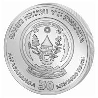 Ruanda 50 RWF Lunar Serie Drache 2024 1 Oz Silber Rückseite