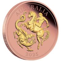 Australien - 100 AUD Five Sovereign 2025 - Gold PP Gilded