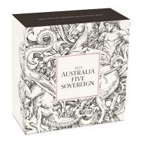 Australien - 100 AUD Five Sovereign 2025 - Gold PP Gilded