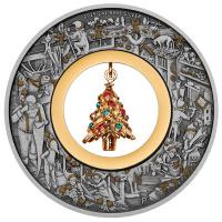 Australien 2 AUD Santas Workshop 2025 2 Oz Silber Antik Finish Gilded Rückseite