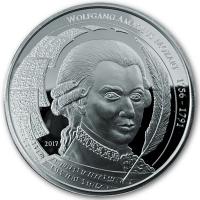 Palau - 5 USD Wolfgang Amadeus Mozart / Salzburg 2017 - 1 Oz Silber