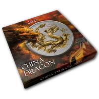 China - 10 Yuan Drache (Dragon) 2025 - 1 Oz Silber Gilded