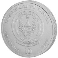 Ruanda 10 RWF African Ounce Tüpfelhyäne 2026 1/12 Oz Silber Rückseite