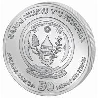 Ruanda 50 RWF African Ounce Tüpfelhyäne 2026 1 Oz Silber Rückseite