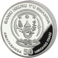 Ruanda 50 RWF African Ounce Tüpfelhyäne 2026 1 Oz Silber PP Rückseite