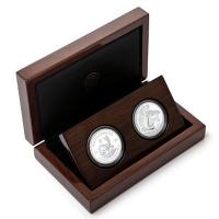Südafrika - 5 Rand The Odyssey of the Sky: Gaukler (1.) (Bateleur) 2 Coin Set - 2x1 Oz Silber PP