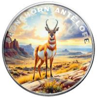 Scottsdale Mint The Wild: Gabelbock Antilope 1 Oz Silber Color