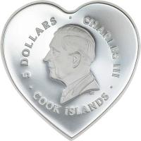 Cook Island 5 CID Brilliant Love Blüte 2026 Silber PP Color Rückseite