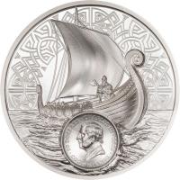 Cook Island 20 CID Legenden: Wilde Wikinger 2026 3 Oz Silber PP Gilded Rückseite