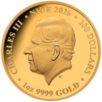 Niue 100 NZD Schach: Schachturm (4.) 2026 1 Oz Gold PP Rückseite