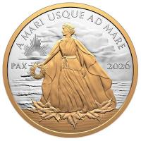 Kanada 1 CAD Peace Dollar 2026 1 Oz Silber PP Gilded