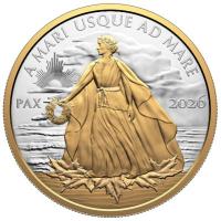 Kanada 50 CAD Peace Dollar 2026 5 Oz Silber PP Gilded