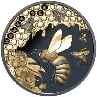 Niue - 1 NZD Honigbiene (Honey Bee) 2025 - 1 Oz Silber Black Proof Gilded