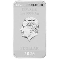 Tuvalu 1 TVD Stranger Things Season 1 1 Oz Silber Color Rückseite