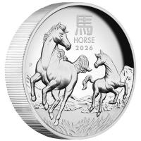 Australien - 1 AUD Lunar III Pferd 2026 - 1 Oz Silber Proof High Relief