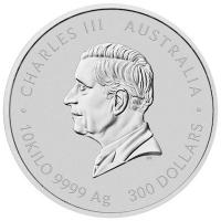 Australien 300 AUD Lunar III Schlange 2025 10 KG Silber Rückseite