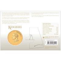 Australien 1 AUD 35. Jubiläum Kookaburra Sydney Money Expo 2025 1 Oz Silber Gilded BLISTER Rückseite