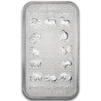 USA Lunar Jahr des Pferdes 2026 Silberbarren 1 Oz Silber Rückseite