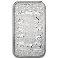 USA Lunar Jahr des Pferdes 2026 Silberbarren 5 Oz Silber Rückseite