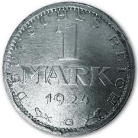 Deutsches Reich - 1 Mark Kursmünze 1924/1925 - Silber