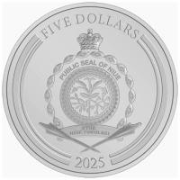 Niue 5 NZD Papst Leo XIV. IN ILLO UNO UNUM 5 Oz Silber PP Rückseite