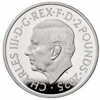 Großbritannien 2 GBP Music Legends Freddie Mercury 2025 1 Oz Silber PP Color Rückseite
