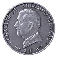 Solomon Islands 10 Dollar Die großen Pyramiden von Gizeh Silber Antik Finish Rückseite