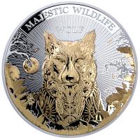 Samoa 10 Dollar Majestätische Wildtiere: Wolf 5 Oz Silber Gilded
