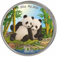 China - 2 x 10 Yuan Panda 2026 Tag und Nacht Set - 2*30g Silber Color 2. Version
