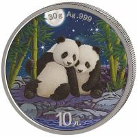 China - 2 x 10 Yuan Panda 2026 Tag und Nacht Set - 2*30g Silber Color 2. Version