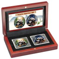China 2 x 10 Yuan Panda 2026 Tag und Nacht Set 2*30g Silber Color