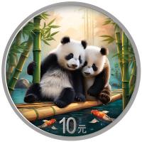 China 2 x 10 Yuan Panda 2026 Tag und Nacht Set 2*30g Silber Color Rückseite