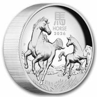 Australien 8 AUD Lunar III Pferd 2026 5 Oz Silber PP High Relief