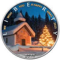 USA - 1 USD Silver Eagle Weihnachten: Silent Night - 1 Oz Silber Color