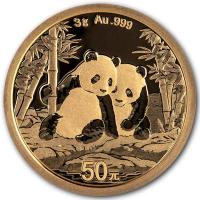 China 50 Yuan Panda 2026 3g Gold