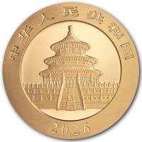 China 200 Yuan Panda 2026 15g Gold Rückseite