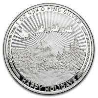 USA Western Santa 1 Oz Silber Color Rückseite
