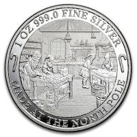 USA Santas Workshop 1 Oz Silber Color Rückseite