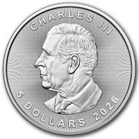 Kanada 5 CAD Maple Leaf 2026 1 Oz Silber Rückseite