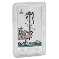 Niue - 2 NZD Tarotkarten (2.) Kleine Arkana: Ass der Schwerter 2025 - 1 Oz Silber PP Color