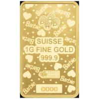 Goldbarren - PAMP Barbie(TM) Valentinstag - 1g Gold im Blister