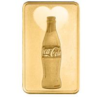 Goldbarren - PAMP Coca Cola(R) Valentinstag Love - 1g Gold im Blister