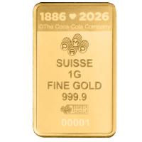 Goldbarren - PAMP Coca Cola(R) Valentinstag Love - 1g Gold im Blister