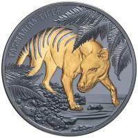 Niue 1 NZD Tasmanischer Tiger 2026 1 Oz Silber Black Proof Gilded