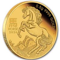 Australien - 2 AUD Lunar III Pferd 2026 - 0,5g Gold